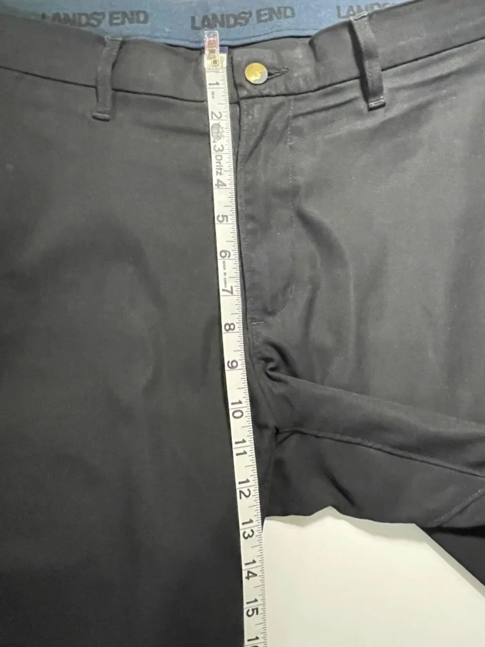 Lands’ End Men’s Black Dress Pants Size 35 Traditional Fit Polyester Great